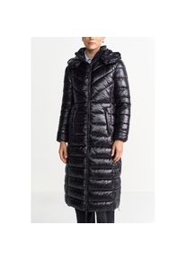 Richroyal, Unisex, RICHROYAL Steppmantel mit gl&auml;nzenden Finish, slim fit, mit Reissverschl&uuml;ssen an den Seiten, schwarz, 34, Wintermantel von RichRoyal