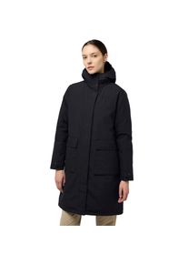 Jack Wolfskin, Unisex, Daunenmantel &raquo;WINTERTOR&laquo; W&auml;rmend, winddicht, Daunenjacke, schwarz, XL, Langer Wintermantel mit Daunenisolierung.