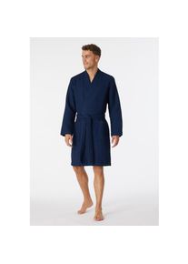 Schiesser, Unisex, Unisexbademantel &raquo;Essentials&laquo; mit Bindekordel, Kimono-Schnitt, 803, blau, M, Unisex-Bademantel von Schiesser