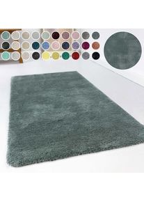 Esprit, Hochflor-Teppich &raquo;Relaxx ESP-4150&laquo; rechteckig 25 mm H&ouml;he Wohnzimmer, sehr grosse Farbauswahl, weicher dichter Hochflor, gr&uuml;n, grau, Kunstfaser