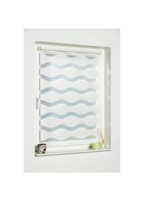 K-home, K-home Doppelrollo &raquo;Welle&laquo; Lichtschutz ohne Bohren im Festmass, wei&szlig;, Polyester