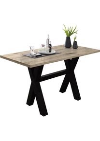 M&auml;usbacher M&Auml;USBACHER Bartisch, Gestell in X-Form (Breite 120, 140 oder 160 cm) schwarz schwarzstahl/sandeichefarben + schwarzstahl