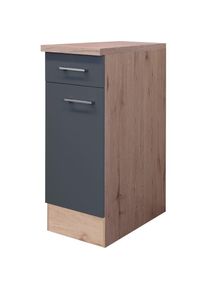 Flex-Well Unterschrank &raquo;Morena&laquo;, (B x H x T) 30 x 85 x 60 cm grau Basaltgrau / San Remo Eiche