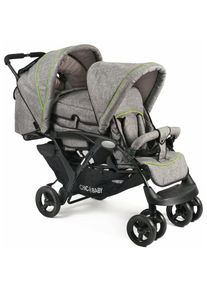 CHIC 4 BABY CHIC4BABY Geschwisterwagen &raquo;Duo, jeans grey&laquo;, mit herausnehmbarer Tragetasche; Kinderwagen grau Kinderwagen