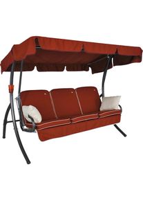 Angerer FREIZEITM&Ouml;BEL Hollywoodschaukel &raquo;Comfort Style&laquo;, inkl. Auflagen und Zierkissen orange dunkelgrau-terracotta + terracotta
