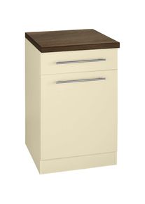 Wiho-K&uuml;chen WIHO K&Uuml;CHEN Unterschrank &raquo;Unna&laquo;, 50 cm breit gelb vanille/vanille