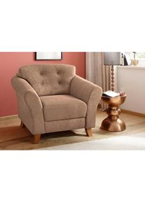 Home Affaire Sessel &raquo;Trondheim&laquo;, mit Federkern, Knopfheftung im R&uuml;cken braun