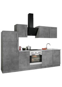 Wiho-K&uuml;chen WIHO K&Uuml;CHEN K&uuml;chenzeile &raquo;Cali&laquo;, mit E-Ger&auml;ten, Breite 280 cm grau made_in_germany Betonfarben