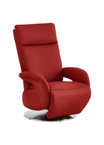 Cantus Relaxsessel , Rot , Leder , Echtleder , Color-Finish-Leder , 70x108x80 cm , Goldenes M , Fussart w&auml;hlbar, Lederauswahl, Stoffauswahl, Relaxfunktion, Sitzfl&auml;che 360&deg; drehbar, inklusive Armlehnen , Wohnzimmer, Sessel, Relaxsessel