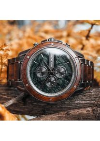 Holzkern Holzuhr Coel (Walnuss/Marmor), Herren, Naturholz