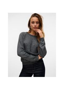 V&eacute;ro Moda Vero Moda, Unisex, Rundhalspullover &raquo;VMDOFFYSHINE LS O-NECK BLOUSE REP NOOS&laquo;, asphalt detail:with silber lurex, XS, Basic Pullover von Vero Moda