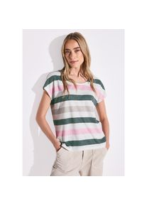 Street One, Unisex, Street One Shirttop mit Streifen Muster, sanftes wei&szlig;, 36, T-Shirt von Street One