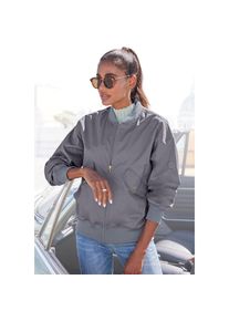 French Connection, Unisex, Blouson ohne Kapuze mit College-Kragen, blau, XS (32/34), Leichter Blouson mit goldenen Details