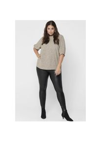 Only Carmakoma, Unisex, Only CARMAKOMA Lederimitathose &raquo;NOS CARROOL&laquo; in verschlussloser Form, schwarz, L (50/52), N-Gr, Verschlusslose Hose in Leder-