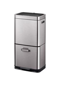 Contenitore per la raccolta differenziata con sensore, acciaio inox, capacit&agrave; 35+25 l, senza contatto EKO