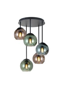 Novel H&auml;ngeleuchte , Blau, Gr&uuml;n, Rot, Schwarz , Metall, Glas , rund , 58 cm , RoHS, CE , Lampen & Leuchten, Innenbeleuchtung, H&auml;ngelampen