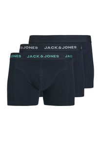 Jack & Jones JACK & JONES, Hommes Boxers 'JACCONOR', bleu fonc&eacute; / jade / blanc