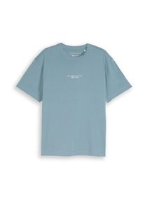 Tom Tailor Denim, Hommes T-Shirt, bleu-gris / blanc