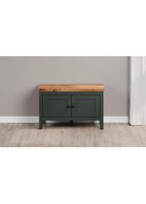 Home Affaire, Home Affaire Schuhbank &raquo;Vienna&laquo; 1 Stk. tlg. Sitzbank mit 2 T&uuml;ren & Stauraum - (B/T/H) 77/39/48 cm, tannengr&uuml;n, eiche, FSC -