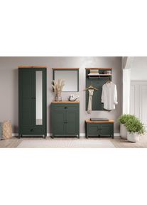 Home Affaire, Home Affaire Garderoben-Set &raquo;Vienna&laquo; 5 Stk. tlg., tannengr&uuml;n, eiche, B/H/T: 261 cm cm x 198 cm cm x 39 cm cm