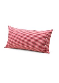 Leinenweberei Vieb&ouml;ck Kopfkissenbezug Bauernkaro Rot-Wei&szlig; 80 &times; cm