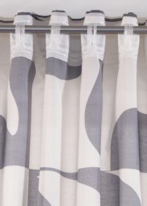 Gardine mit grafischem Druck aus recycelten Polyester (1er Pack) in schwarz, 145x135 cm, bonprix