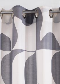 Gardine mit grafischem Druck aus recycelten Polyester (1er Pack) in schwarz, 145x135 cm, bonprix