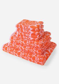 Serviette de toilette &agrave; motif floral en jacquard en fuchsia30x50 cm, 100% coton, Couleur/Motif: rose vif/orange floral, bonprix