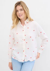 Musselin-Bluse aus reiner Baumwolle in weiss, Gr&ouml;sse 50, 100% Baumwolle, bonprix