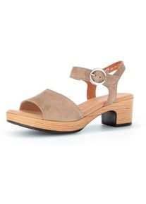 Gabor, Unisex, Sandalette &raquo;KRETA&laquo; , Blockabsatz, Sommerschuh, Riemchensandale in Komfortweite G (=weit), beige, 37, Sandalette mit Klettverschluss 