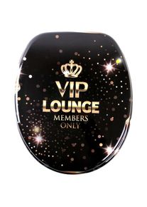Sanilo, WC-Sitz &raquo;VIP Lounge&laquo;, schwarz, goldfarben, MDF - Mitteldichte Holzfaserplatte