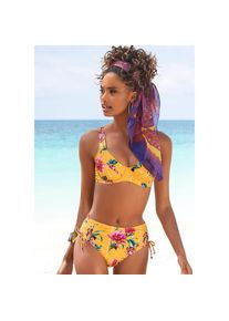Sunseeker, Unisex, B&uuml;gel-Bikini-Top &raquo;Modern&laquo; in kompakterer Form, gelb, bedruckt, 36, Cup D, Mit modernem Blumenprint