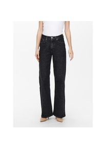 Only, Unisex, Only High-waist-Jeans &raquo;ONLJUICY HW WIDE LEG REA244&laquo; Baumwollmischung, wide fit, schwarz denim, 32, L&auml;nge 32, High-waist-Jeans mit weitem