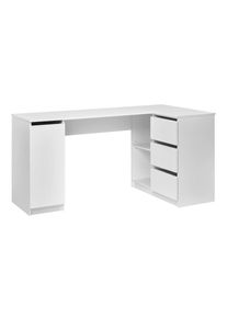 Mid.you Eckschreibtisch , Weiss , Holzwerkstoff , 3 Schublade(n) Schubladen , rechteckig , eckig , 154x77x84.5 cm , Stauraum , B&uuml;rom&ouml;bel, Schreibtische, Eckschreibtische