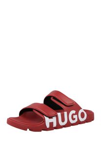 HUGO Pantolette 'Evander' Herren Gr&ouml;&szlig;e 45 rot / wei&szlig;