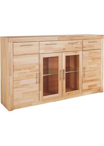 Vogl M&ouml;belfabrik, VOGL M&ouml;belfabrik Highboard &raquo;Toronto&laquo; opt. Glast&uuml;ren, teilmassiv, Rahmenoptik, Made in Germany, kernbuche teilmassiv, B/H/T: 182 cm x