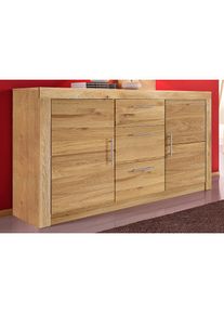 Vogl M&ouml;belfabrik, VOGL M&ouml;belfabrik Sideboard &raquo;Toronto&laquo; Breite 140 cm, teilmassiv, Metallgriff, Made in Germany, wildeiche, B/H/T: 140 cm x 82 cm x 42 