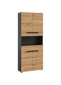 Welltime, Welltime Hochschrank &raquo;REHAT, T&uuml;ren mit Soft-Close, eingefasste Griffaussparung in der Front&laquo; BxHxT: 76x193x34 cm, 4 T&uuml;ren, 5 F&auml;cher, 1 