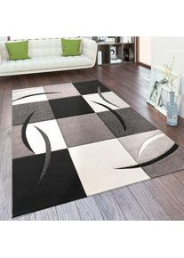 Paco Home, Teppich &raquo;Diamond 665&laquo; rechteckig 17 mm H&ouml;he Karo Muster, 3D-Design, auch als L&auml;ufer, Wohnzimmer, Schlafzimmer, schwarz, wei&szlig;, Polypropylen 