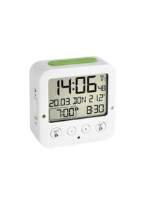 Tfa Dostmann, Tfa Dostmann Wecker, wei&szlig;, Einheitsgr&ouml;&szlig;e, Das integrierte Thermometer misst die Raumtemperatur und Sie werden auch &uuml;ber den Wochentag 