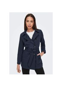 Only, Unisex, Only Trenchcoat &raquo;ONLVALERIE TRENCHCOAT OTW NOOS&laquo;, night sky, L, Klassischer Kurzmantel mit Bindeg&uuml;rtel von Only