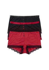 bonprix, Unisex, bonprix Boxer Packung, 3 Stk. mit Zierkn&ouml;pfen auf der Vorderhose, mit Baumwollzwickel, 3er-Pack, schwarz, dunkelrot, 48/50 (XL), 3 