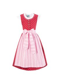 Turi Landhaus Dirndl, (3 tlg.), Kinder, mit all-over Print rot 116 N-Gr Trachtenmieder zum Kn&ouml;pfen