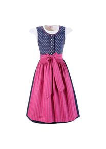 Turi Landhaus Dirndl, (3 tlg.), Kinder, mit Jerseybluse blau 116 N-Gr blau-pink Trachtenmieder zum Kn&ouml;pfen