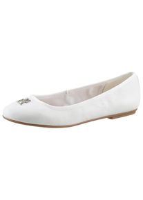 Tommy Hilfiger Ballerina &raquo;ROUND TH BALLERINA&laquo;, mit TH-Schmuckelement, E-Weite wei&szlig; 37 Klassischer Ballerina mit kleinen Details, in Weite E (schmal)