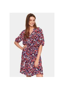 Saint Tropez Sommerkleid &raquo;LoveenSZ Dress&laquo;, mit Volant rot XXL (44) N-Gr Hibiscus Backyard Floral Sommerliches Kleid von Saint Tropez