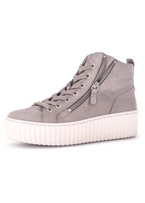 Gabor Plateausneaker, mit Best-Fitting Ausstattung grau 44 taupe High-Top Sneaker mit zwei Rei&szlig;verschl&uuml;ssen