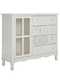 Landscape Kommode , Weiss , Holzwerkstoff , Tanne,Tanne , massiv,massiv , 1 F&auml;cher , 6 Schublade(n) Schubladen , 106x90x36.5 cm , stehend , Kleinm&ouml;bel, Kommoden, Kommoden