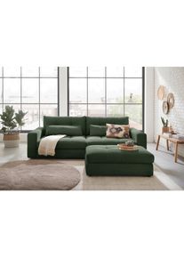Livetastic Hocker , Dunkelgr&uuml;n , Textil , quadratisch , 110x47x70 cm , Made in EU , Wohnzimmer, Sessel, Hocker, Sitzhocker