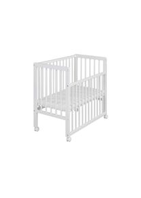 My Baby Lou Beistellbett , Weiss , Holz , Wildkernbuche , Hartholz , 48x83x85 cm , Made in EU , Sprossen im Normabstand, zum Gitterbett umbaubar, Reissverschluss, Bezug waschbar, h&ouml;henverstellbar, sehr stabil , Baby- und Kinderm&ouml;bel, Babyzimmer, Babybetten, Beistellbetten